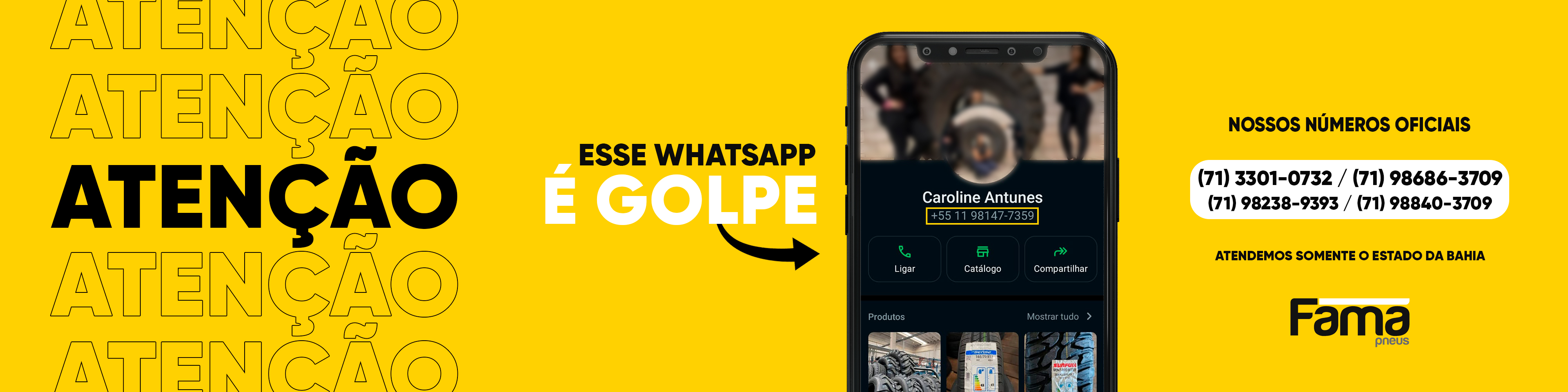 Atenção com os golpes